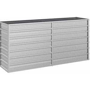 vidaXL Garden Raised Bed 160x40x77 cm Galvanized Steel Silver - Garden Raised Bed vidaXL Garden Raised Bed 160x40x77 cm Galvanized Steel Silver - Garden Raised Bed