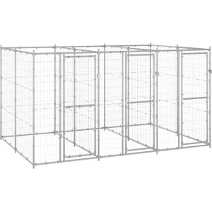 vidaXL Outdoor Dog Kennel Galvanised Steel 7.26 m² - Dog Cage vidaXL Outdoor Dog Kennel Galvanised Steel 7.26 m² - Dog Cage