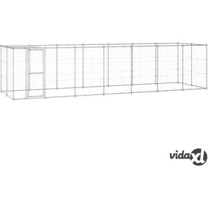 vidaXL Galvanised Steel Dog Kennel 16.94 m² - Outdoor Pet Cage vidaXL Galvanised Steel Dog Kennel 16.94 m² - Outdoor Pet Cage