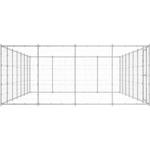 vidaXL Outdoor Dog Kennel Galvanised Steel 33.88 m - Dog Kennel vidaXL Outdoor Dog Kennel Galvanised Steel 33.88 m - Dog Kennel
