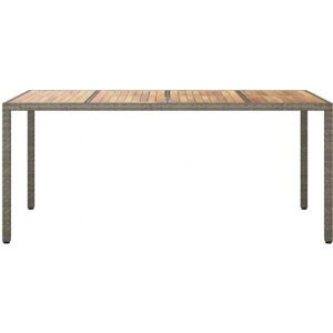 vidaXL Garden Table 190x90x75 cm Poly Rattan and Acacia Grey vidaXL Garden Table 190x90x75 cm Poly Rattan and Acacia Grey