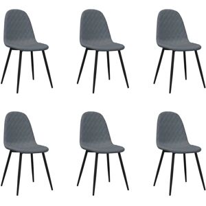 vidaXL 6 pièces chaises de salle à manger velours gris foncé - Chaise de salle à manger - Publicité vidaXL 6 pièces chaises de salle à manger velours gris foncé - Chaise de salle à manger - Publicité