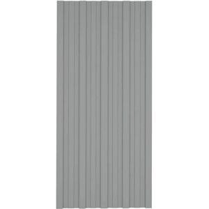 vidaXL Galvanised Steel Grey Roof Panels - 12 pcs 100x45 cm - Roof Panels vidaXL Galvanised Steel Grey Roof Panels - 12 pcs 100x45 cm - Roof Panels