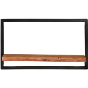 vidaXL Wall Shelf Set 2 pcs 60x25x35 cm Solid Acacia Wood and Steel - Wall Shelf Set vidaXL Wall Shelf Set 2 pcs 60x25x35 cm Solid Acacia Wood and Steel - Wall Shelf Set