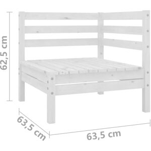 vidaXL Outdoor Furniture Set - Pinewood, White, 3-Piece vidaXL Outdoor Furniture Set - Pinewood, White, 3-Piece