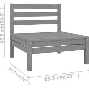 vidaXL Garden Lounge Set Outdoor Sofa Set Couch 7 Piece Grey Solid Wood Pine - Garden Lounge Set vidaXL Garden Lounge Set Outdoor Sofa Set Couch 7 Piece Grey Solid Wood Pine - Garden Lounge Set