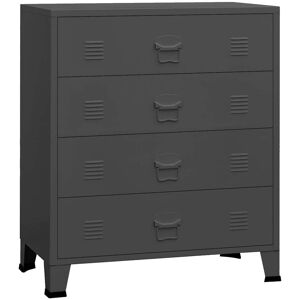 vidaXL Industrial Drawer Cabinet - Anthracite Metal Storage - Drawer Cabinet vidaXL Industrial Drawer Cabinet - Anthracite Metal Storage - Drawer Cabinet