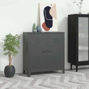 vidaXL Industrial Storage Chest Anthracite Steel Sideboard Cabinet Storage Box - Storage Cabinet vidaXL Industrial Storage Chest Anthracite Steel Sideboard Cabinet Storage Box - Storage Cabinet
