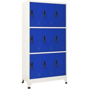 vidaXL Steel Locker Cabinet Grey Blue - Office Storage Furniture vidaXL Steel Locker Cabinet Grey Blue - Office Storage Furniture