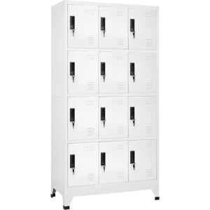 vidaXL Locker Cabinet White Steel Office Indoor Storage - Locker Cabinet vidaXL Locker Cabinet White Steel Office Indoor Storage - Locker Cabinet