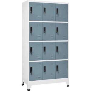 vidaXL Locker Cabinet Light Grey and Dark Grey - 90x45x180 cm Steel vidaXL Locker Cabinet Light Grey and Dark Grey - 90x45x180 cm Steel