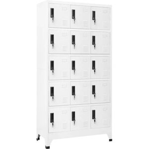 vidaXL Locker Cabinet White Steel Office Indoor Storage Filing Cabinet Locker - Modern Durable Steel Lockers vidaXL Locker Cabinet White Steel Office Indoor Storage Filing Cabinet Locker - Modern Durable Steel Lockers