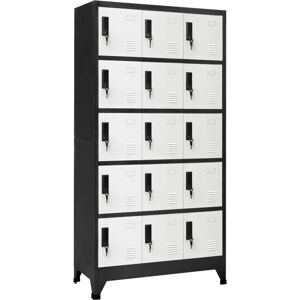 VIDAXL Locker Cabinet Anthracite and White Steel Office Storage Cabinet Locker - Locker Cabinet VIDAXL Locker Cabinet Anthracite and White Steel Office Storage Cabinet Locker - Locker Cabinet