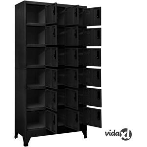vidaXL Locker Cabinet Black Steel Office Storage Filling Cabinet Furniture - Locker Cabinet vidaXL Locker Cabinet Black Steel Office Storage Filling Cabinet Furniture - Locker Cabinet