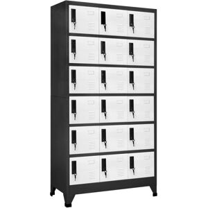 vidaXL Locker Anthracite White Steel Storage Cabinet - Locker Cabinet vidaXL Locker Anthracite White Steel Storage Cabinet - Locker Cabinet