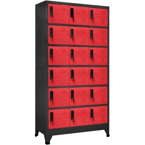 vidaXL Locker Cabinet Anthracite and Red Steel Storage - Locker Cabinet vidaXL Locker Cabinet Anthracite and Red Steel Storage - Locker Cabinet