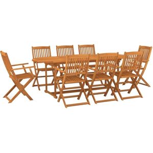 vidaXL Solid Akacietræ Have Spise Sæt - 9 Dele Udendørs Bord og Stole vidaXL Solid Akacietræ Have Spise Sæt - 9 Dele Udendørs Bord og Stole