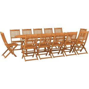 vidaXL Garden Dining Set - 12 Chairs, 280x90x75 cm, Brown vidaXL Garden Dining Set - 12 Chairs, 280x90x75 cm, Brown