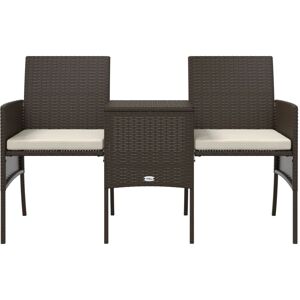 vidaXL Garden Sofa 2-Seater with Table and Stools - Garden Sofa vidaXL Garden Sofa 2-Seater with Table and Stools - Garden Sofa