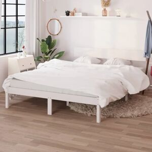 vidaXL White Pine Bed Frame - 120x190 cm - Bed Type vidaXL White Pine Bed Frame - 120x190 cm - Bed Type