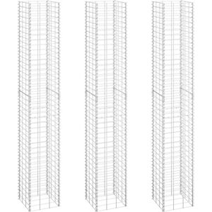 vidaXL Sølv Gabion Højbede 3 stk 30x30x200 cm - Havearbejde vidaXL Sølv Gabion Højbede 3 stk 30x30x200 cm - Havearbejde