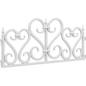 vidaXL Lawn Edgings 17 pcs - Garden Border Fence - White vidaXL Lawn Edgings 17 pcs - Garden Border Fence - White