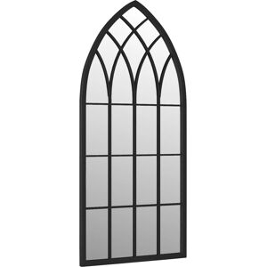 vidaXL Garden Mirror Black 100x45 cm Iron - Outdoor Use vidaXL Garden Mirror Black 100x45 cm Iron - Outdoor Use