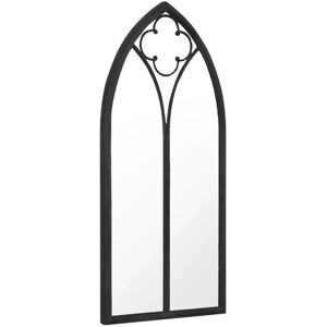 vidaXL Black Garden Mirror Iron - Outdoor Use vidaXL Black Garden Mirror Iron - Outdoor Use
