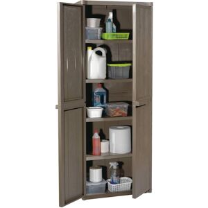 vidaXL Garden Storage Cabinet Brown PP Rattan Tool Organiser Shed - Garden Storage Cabinet vidaXL Garden Storage Cabinet Brown PP Rattan Tool Organiser Shed - Garden Storage Cabinet