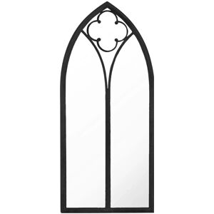 vidaXL Black Iron Wall Mirror - 100x45 cm - Indoor Use vidaXL Black Iron Wall Mirror - 100x45 cm - Indoor Use