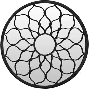vidaXL Black Round Iron Mirror - Indoor Decor vidaXL Black Round Iron Mirror - Indoor Decor