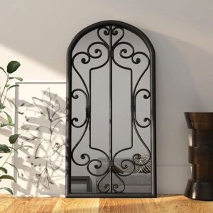 vidaXL 70x30 cm Black Iron Wall Mirror - Indoor Use vidaXL 70x30 cm Black Iron Wall Mirror - Indoor Use
