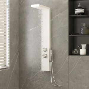 vidaXL White Shower Panel System - Square Multi-Function - Shower System vidaXL White Shower Panel System - Square Multi-Function - Shower System
