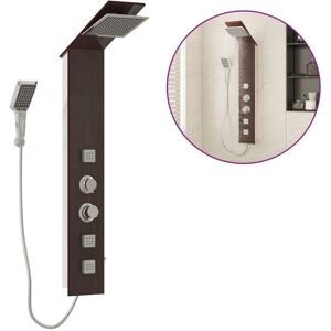 vidaXL Shower Panel System Glass Brown Rain Mixer Shower - Shower Panel System vidaXL Shower Panel System Glass Brown Rain Mixer Shower - Shower Panel System