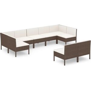 VidaXL Gartenmöbel-Set - Wetterfester Rattan - 9 Stück VidaXL Gartenmöbel-Set - Wetterfester Rattan - 9 Stück