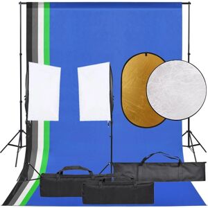 vidaXL Fotostudio Set met Verlichtingsset, Achtergrond en Reflector vidaXL Fotostudio Set met Verlichtingsset, Achtergrond en Reflector