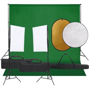 vidaXL Fotostudio Kit - Verstelbare Verlichting, Achtergrond, Reflector vidaXL Fotostudio Kit - Verstelbare Verlichting, Achtergrond, Reflector