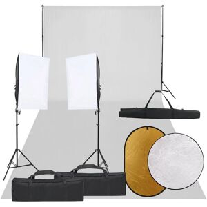 vidaXL Fotostudio Kit met Verlichting Achtergrond en Reflektor vidaXL Fotostudio Kit met Verlichting Achtergrond en Reflektor