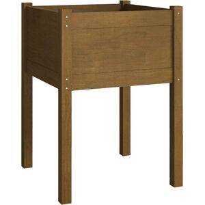 vidaXL Castanho mel 50x50x70 cm Caixa de jardim de pinho maciço - Caixa de jardim vidaXL Castanho mel 50x50x70 cm Caixa de jardim de pinho maciço - Caixa de jardim