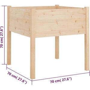vidaXL 70x70x70 cm Solid Pine Garden Planter Set - Garden Decor vidaXL 70x70x70 cm Solid Pine Garden Planter Set - Garden Decor