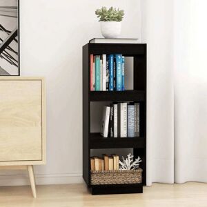 vidaXL Black Solid Pinewood Book Cabinet - Bookcase & Room Divider vidaXL Black Solid Pinewood Book Cabinet - Bookcase & Room Divider