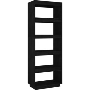 vidaXL 810858 Schwarzes Kiefernholz Bücherregal - Raumteiler vidaXL 810858 Schwarzes Kiefernholz Bücherregal - Raumteiler