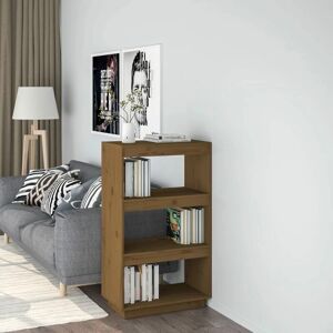 vidaXL Honey Brown Solid Pinewood Book Cabinet - Room Divider vidaXL Honey Brown Solid Pinewood Book Cabinet - Room Divider