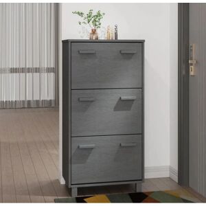 vidaXL Solidtre Furu Skoskjenk Lysgrå - Skoppeoppbevaringsmøbel vidaXL Solidtre Furu Skoskjenk Lysgrå - Skoppeoppbevaringsmøbel