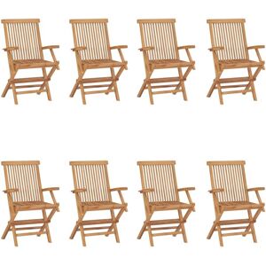 vidaXL Buitenschair - Teak - 8 stuks - Tuin vouwmeubilair vidaXL Buitenschair - Teak - 8 stuks - Tuin vouwmeubilair