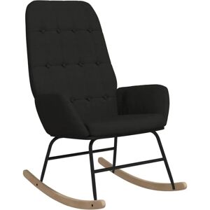 vidaXL Fauteuil à bascule Tissu Noir - Mobilier relaxant vidaXL Fauteuil à bascule Tissu Noir - Mobilier relaxant