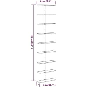 vidaXL Wall-mounted Wine Rack for 9 Bottles Gold Iron - Wine Rack vidaXL Wall-mounted Wine Rack for 9 Bottles Gold Iron - Wine Rack