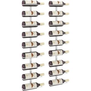 vidaXL Wall-mounted Wine Rack 2x for 9 Bottles White Iron vidaXL Wall-mounted Wine Rack 2x for 9 Bottles White Iron