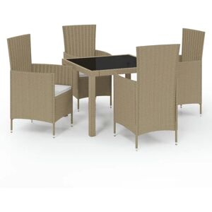 Set da Pranzo da Giardino MAISON CHIC - Rattan Resistente alle Intemperie, Struttura in Acciaio, 4 Sedie Set da Pranzo da Giardino MAISON CHIC - Rattan Resistente alle Intemperie, Struttura in Acciaio, 4 Sedie