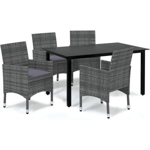 vidaXL Gartenmöbel-Set - 5 Teile mit Kissen - Grau vidaXL Gartenmöbel-Set - 5 Teile mit Kissen - Grau